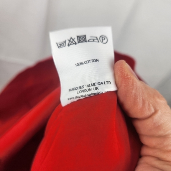 MARQUES Almeida red cotton dress size L BNWT - Picture 13 of 13